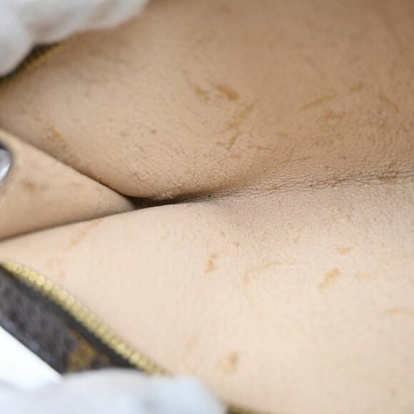 LOUIS VUITTON Logo BUCKET GM Pouch Bag Monogram Leather Brown France 66AA027 - Picture 11 of 14